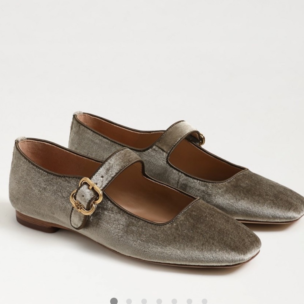 Sam Edelman MICHAELA MARY JANE FLAT blue velvet size 7 NWOT